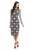 Maggy London - G2568M Long Sleeve Multi Print Sheath Dress in Black and White