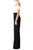 Theia - 883335 Crisscross Pleated Colorblock Jumpsuit In Black and White
