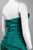 Theia - 881705 Strapless Origami Ruched Satin Sheath Dress in Green
