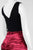 Theia - Sleeveless Jeweled Belt Ruched Gown 882629 in Black and Red
