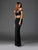 Clarisse - 4921 Halter Neck Three-Piece Gown in Black and Multi-Color