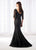 Cameron Blake - 218601 Allover Corded Lace Trumpet Formal Gown in Black