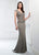 Montage by Mon Cheri - 218915W Embroidered Lace V-neck Trumpet Dress in Gray