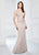 Montage by Mon Cheri - 218915W Embroidered Lace V-neck Trumpet Dress in Gray