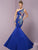 Tiffany Homecoming - Lovely One Shoulder Fitted Dress 46110 in Blue and Floral