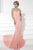 Tiffany Homecoming - Silver Beaded High Neck Illusion Svelte Long Jersey Gown 16075 In Pink and Silver