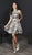 Tiffany Homecoming - Floral Sequined Halter Cocktail Dress 27217 In Silver and Nude