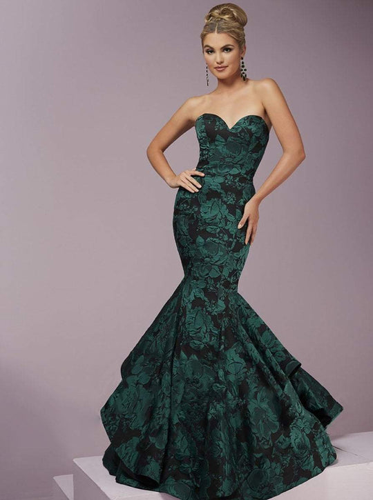 Tiffany Homecoming - Printed Fitted Dress 46105 in Black and Green