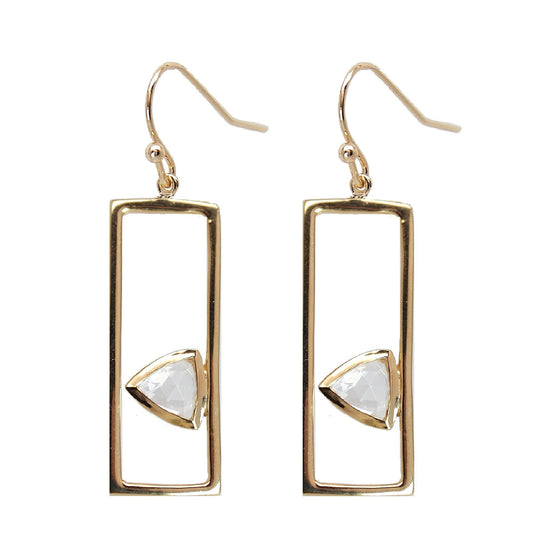 Rachael Ryen -  Pyramid Triangle Frame Drop Earrings