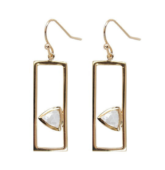 Pyramid Triangle Frame Drop Earrings
