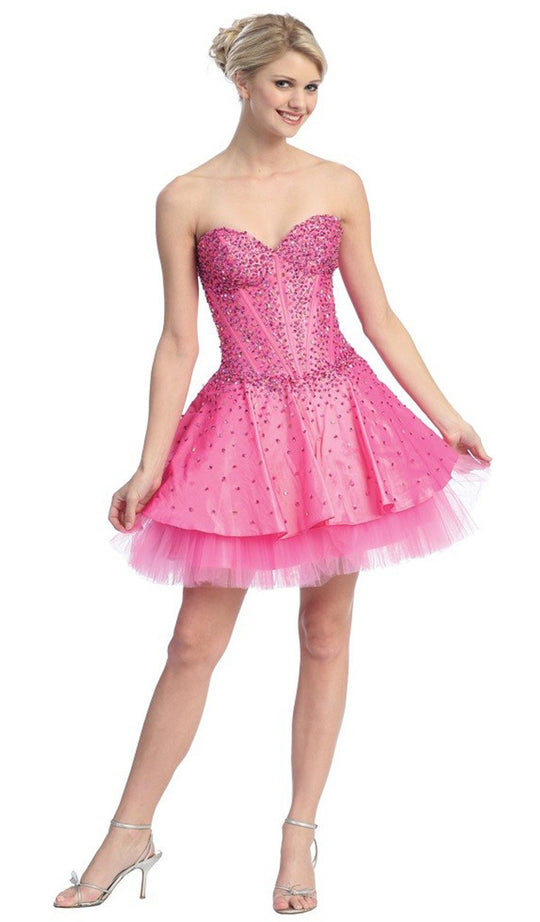 Sparkly Sweetheart Taffeta A-line Cocktail Dress