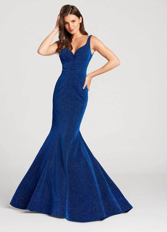 Ellie Wilde - EW118012 Interweaved Sleeveless Sweetheart Mermaid Gown In Blue