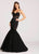 Ellie Wilde - EW118088 Floral Embroidered Illusion Corset Mermaid Gown In Black