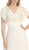 Eureka Fashion - 2435 Embellished V-neck Chiffon A-line Dress in White
