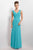 Alexia Designs - 174L Crisscross Pleated V-Neck Dress In Blue