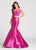 Ellie Wilde - EW118037 Two-Piece Jeweled Lace Top Trumpet Gown In Pink