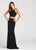 Ellie Wilde - EW118083 Two-Piece High Halter Embellished Strapped Gown In Black