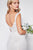 Cinderella Divine - TY01 Floral Applique Deep V-neck Trumpet Gown In White
