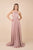 Nox Anabel - E184 Ruched Halter Bodice Metallic High Slit Gown