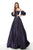 Jovani - 3986 Strapless Taffeta Ballgown with Bubble Sleeves In Purple