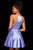 Sherri Hill - 53127 Halter Neck Racerback Satin Short Dress In Purple