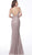 Jovani - 63001 Embellished Deep V-neck Trumpet Dress In Pink