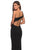 La Femme - 28135 Asymmetric Long Dress In Black
