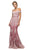 Cinderella Divine - UE004 Jeweled Trailing Lace Mermaid Gown In Pink