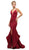 Cinderella Divine - UE006 Fitted V-Neck Stretch Knit Mermaid Gown In Red