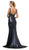 Cinderella Divine - UE007 Sequined Multi-Illusion Cutout Long Gown In Blue