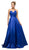 Cinderella Divine - UE008 Strapless Pointed Sweetheart Neck Backless Ballgown In Blue