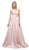 Cinderella Divine - UE008 Strapless Pointed Sweetheart Neck Backless Ballgown In Pink