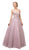 Cinderella Divine - UE009 Illusion Neckline Lace Bodice Tulle Gown In Purple