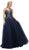 Cinderella Divine - UE009 Illusion Neckline Lace Bodice Tulle Gown In Blue