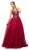 Cinderella Divine - UE009 Illusion Neckline Lace Bodice Tulle Gown In Red