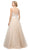 Cinderella Divine - UE009 Illusion Neckline Lace Bodice Tulle Gown In Nude