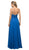 Cinderella Divine - UF295 Sleeveless Ruched Chiffon A-Line Dress In Blue