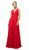 Cinderella Divine - UF295 Sleeveless Ruched Chiffon A-Line Dress In Red