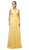 Cinderella Divine - UF295 Sleeveless Ruched Chiffon A-Line Dress In Yellow