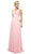 Cinderella Divine - UF295 Sleeveless Ruched Chiffon A-Line Dress In Pink