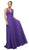 Cinderella Divine - UF295 Sleeveless Ruched Chiffon A-Line Dress In Purple