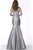 Jovani - 42345 Sweetheart Long Sleeves Trumpet Gown In Gray