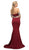 Cinderella Divine - UH551 Embellished Halter Trumpet Dress In Red