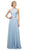 Cinderella Divine - UJ0010 Halter Chiffon A-line Dress In Blue
