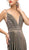 Cinderella Divine - UK017 Gold Beaded Stripe Sheath Gown In Black and Gold