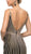 Cinderella Divine - UK017 Gold Beaded Stripe Sheath Gown In Black and Gold
