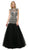 Cinderella Divine - UM072 Beaded High Neck Cap Sleeve Trumpet Dress In Black