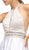 Cinderella Divine - UM076 Beaded Halter A-line Dress With Train In White