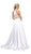Cinderella Divine - UM076 Beaded Halter A-line Dress With Train In White