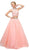 Cinderella Divine - UM078 Appliqued Crisscross Strapped Two-Piece Gown In Pink